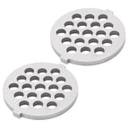 2Pcs Electric Mincer Blade Stainless Steel Grinding Plate Round Hole for 5#/B Type Grinder(7mm 19 Holes )