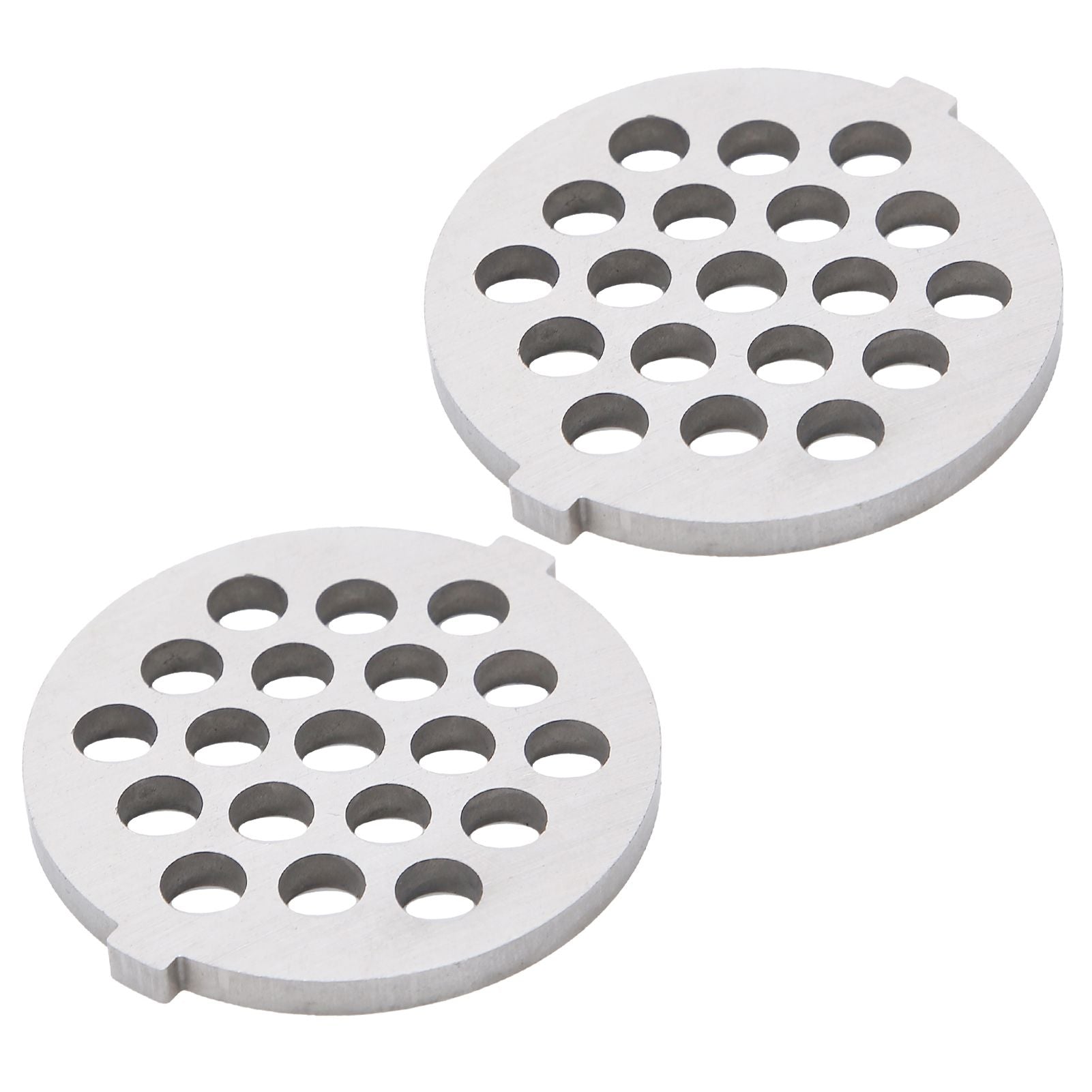 2Pcs Electric Mincer Blade Stainless Steel Grinding Plate Round Hole for 5#/B Type Grinder(7mm 19 Holes )