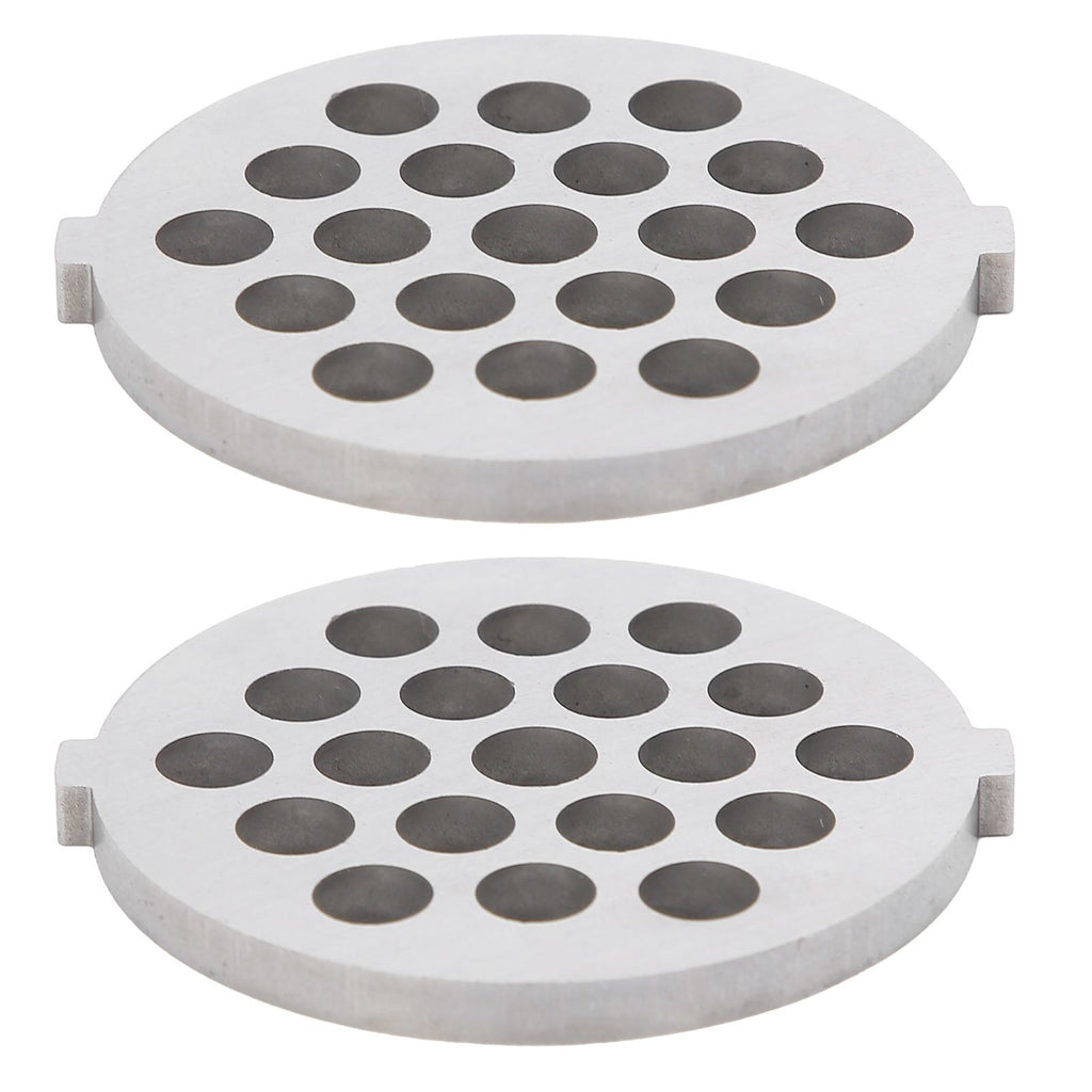 2Pcs Electric Mincer Blade Stainless Steel Grinding Plate Round Hole for 5#/B Type Grinder(7mm 19 Holes )