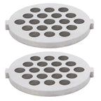 2Pcs Electric Mincer Blade Stainless Steel Grinding Plate Round Hole for 5#/B Type Grinder(7mm 19 Holes )