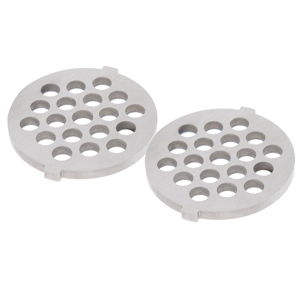 2Pcs Electric Mincer Blade Stainless Steel Grinding Plate Round Hole for 5#/B Type Grinder(7mm 19 Holes )