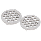 2Pcs Electric Mincer Blade Stainless Steel Grinding Plate Round Hole for 5#/B Type Grinder(7mm 19 Holes )
