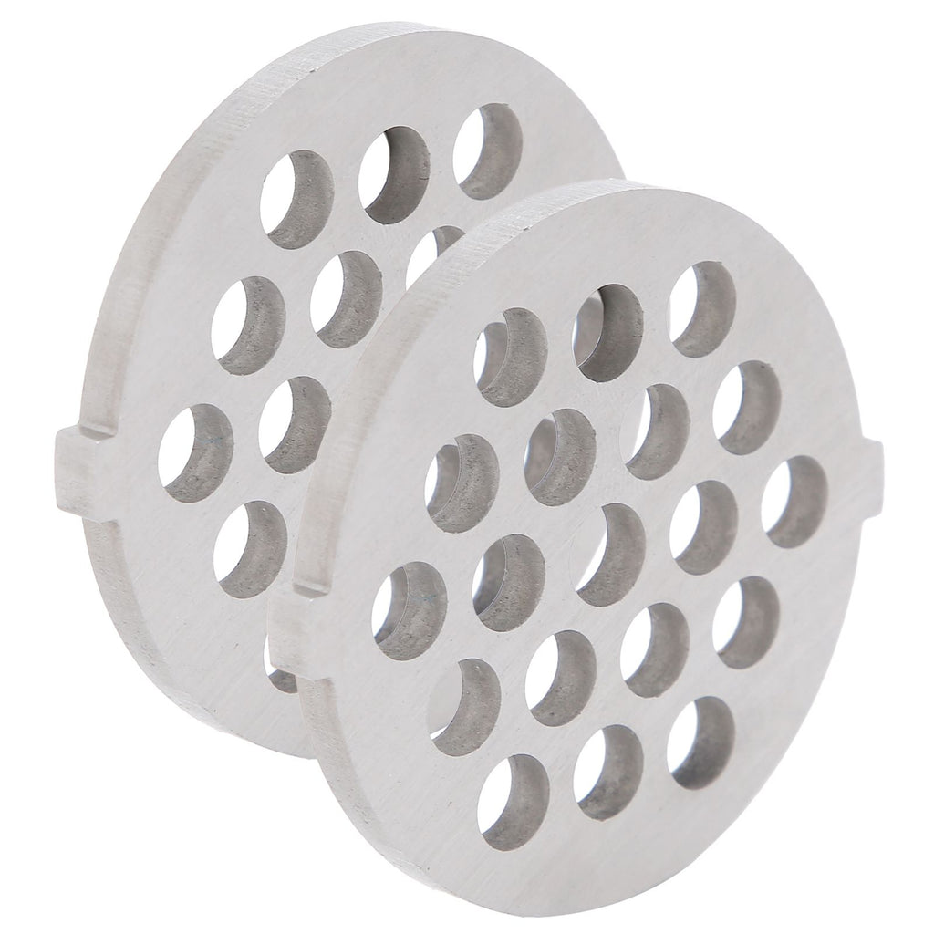 2Pcs Electric Mincer Blade Stainless Steel Grinding Plate Round Hole for 5#/B Type Grinder(7mm 19 Holes )