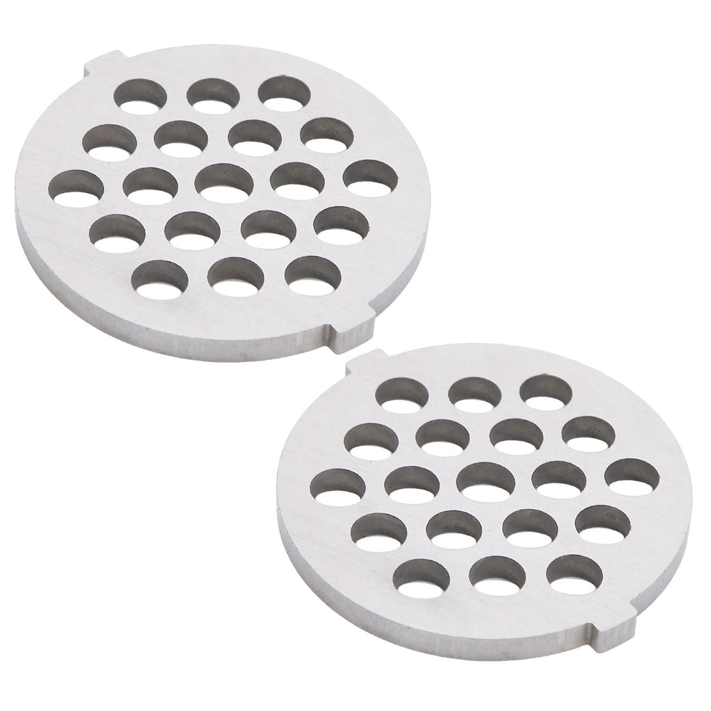 2Pcs Electric Mincer Blade Stainless Steel Grinding Plate Round Hole for 5#/B Type Grinder(7mm 19 Holes )