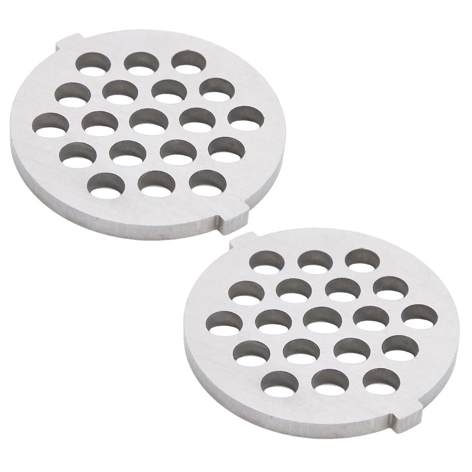 2Pcs Electric Mincer Blade Stainless Steel Grinding Plate Round Hole for 5#/B Type Grinder(7mm 19 Holes )