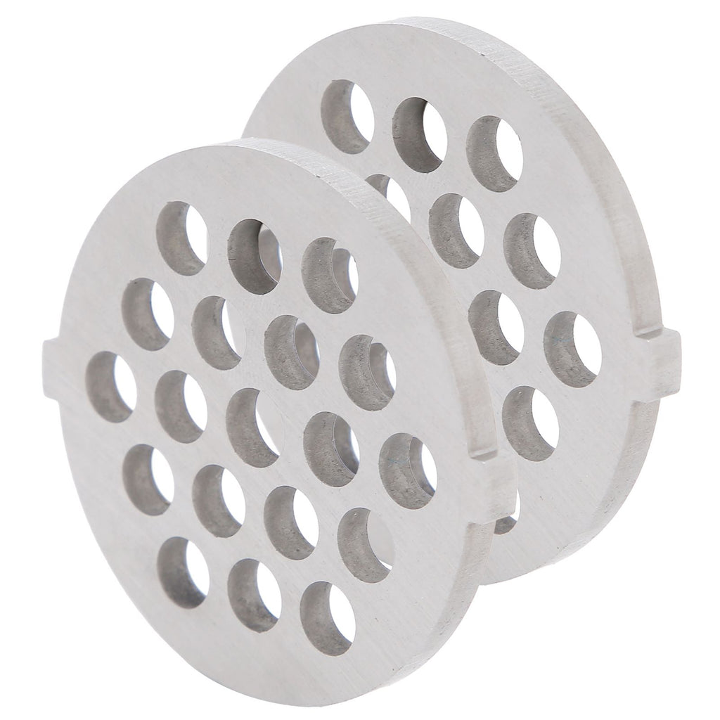2Pcs Electric Mincer Blade Stainless Steel Grinding Plate Round Hole for 5#/B Type Grinder(7mm 19 Holes )