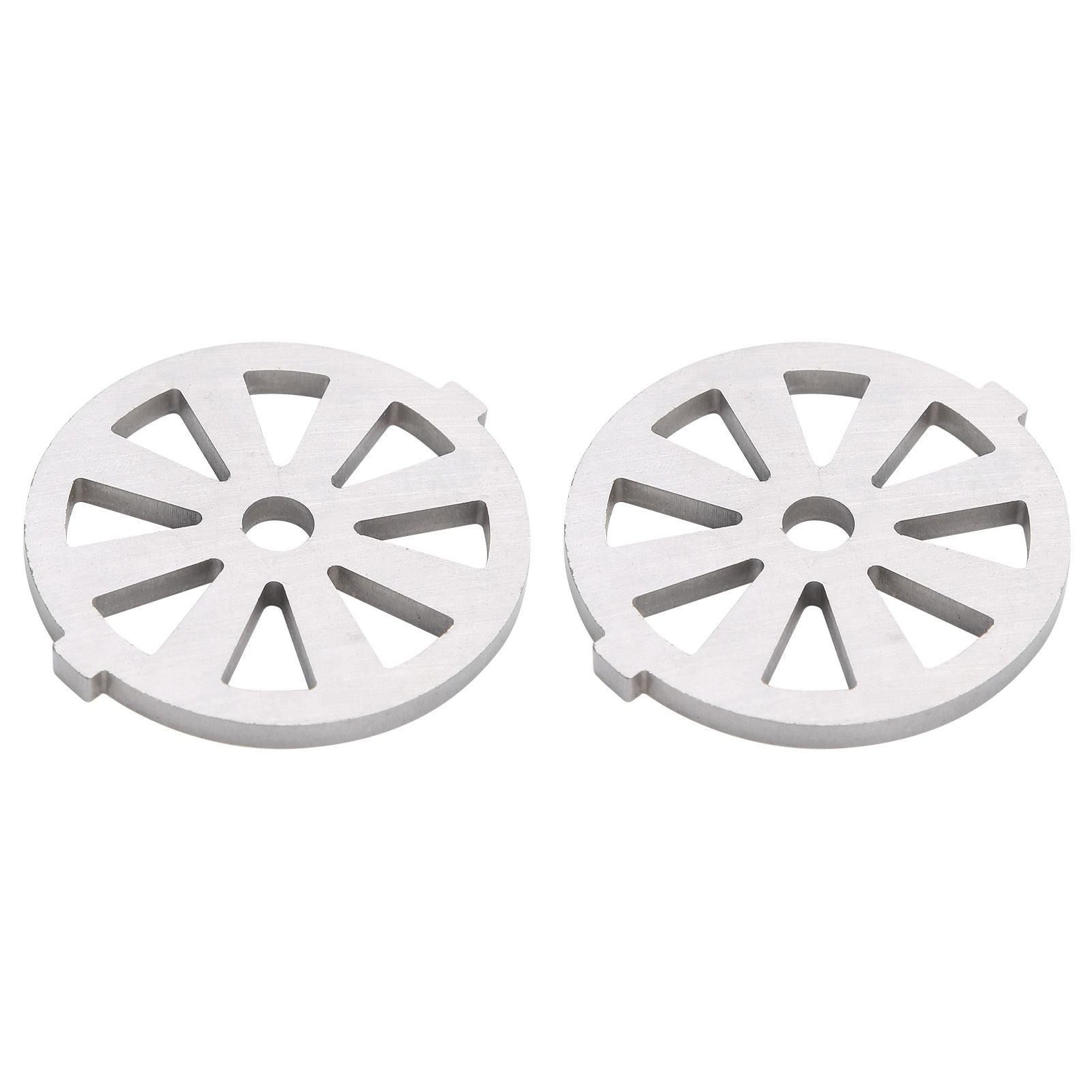 2pcs Meat Grinder Blade 304 Stainless Steel Cutting Plate 7mm/0.3in ID for 5#/B Type Meat Grinder(8 Holes Knife Plate )