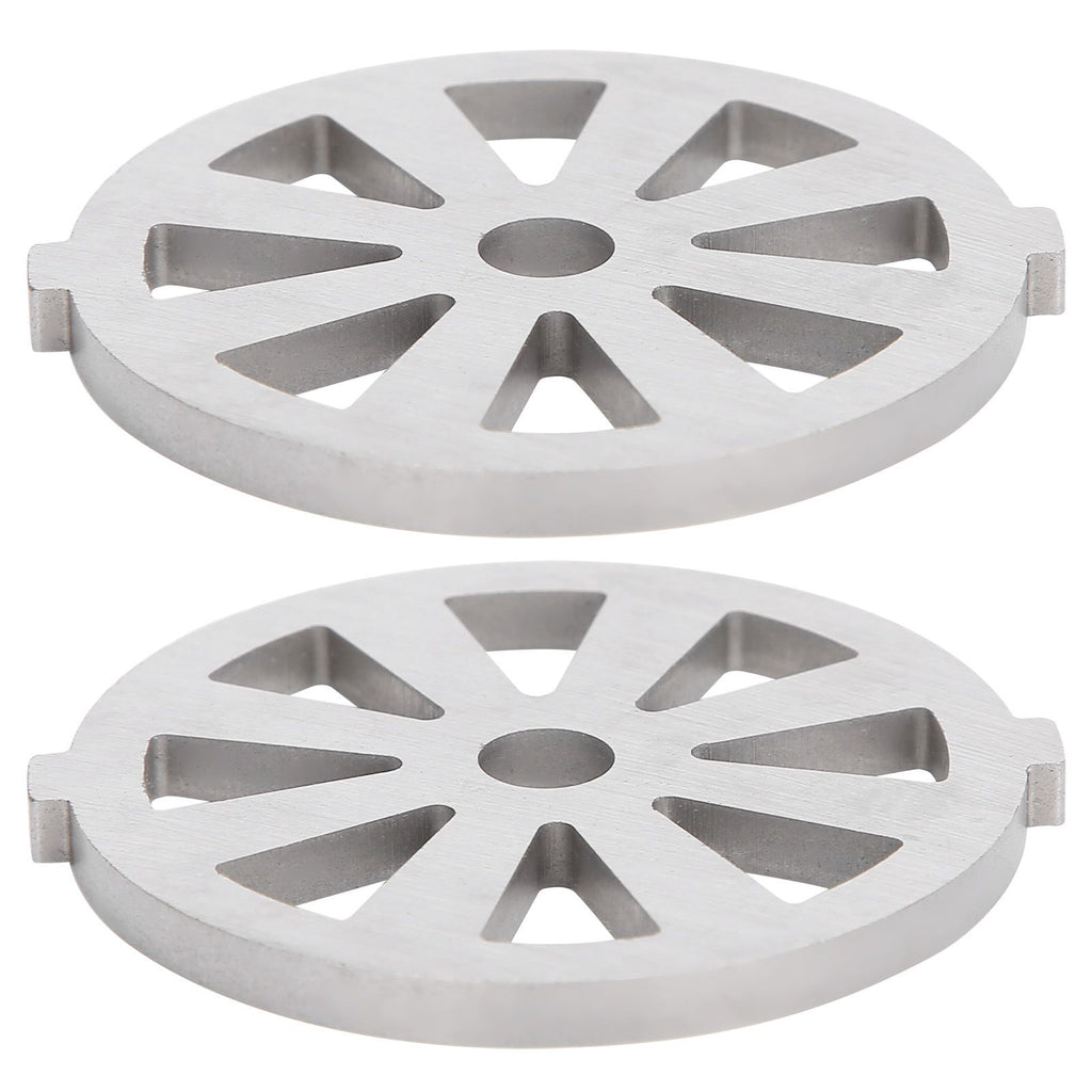 2pcs Meat Grinder Blade 304 Stainless Steel Cutting Plate 7mm/0.3in ID for 5#/B Type Meat Grinder(8 Holes Knife Plate )