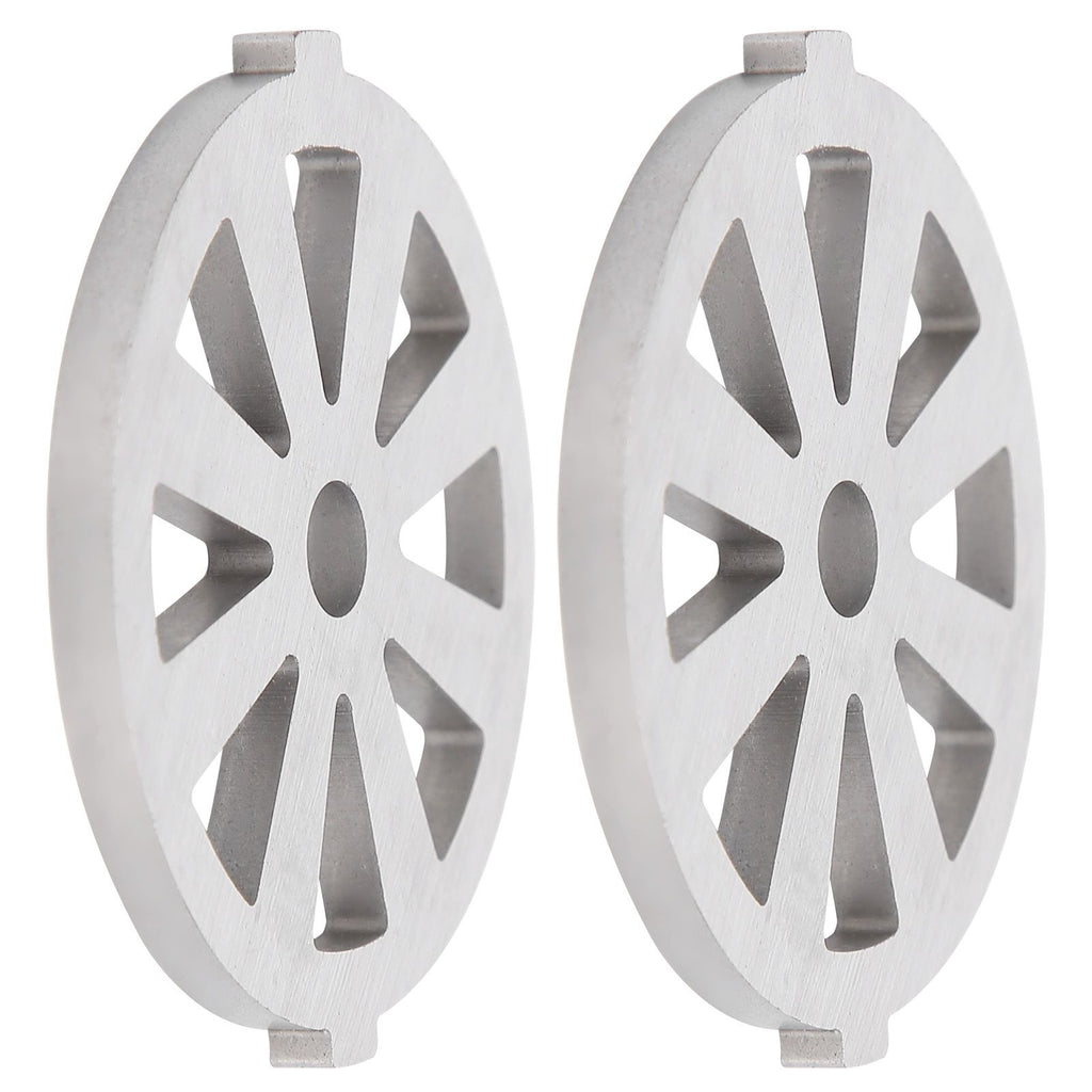 2pcs Meat Grinder Blade 304 Stainless Steel Cutting Plate 7mm/0.3in ID for 5#/B Type Meat Grinder(8 Holes Knife Plate )