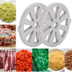 2pcs Meat Grinder Blade 304 Stainless Steel Cutting Plate 7mm/0.3in ID for 5#/B Type Meat Grinder(8 Holes Knife Plate )
