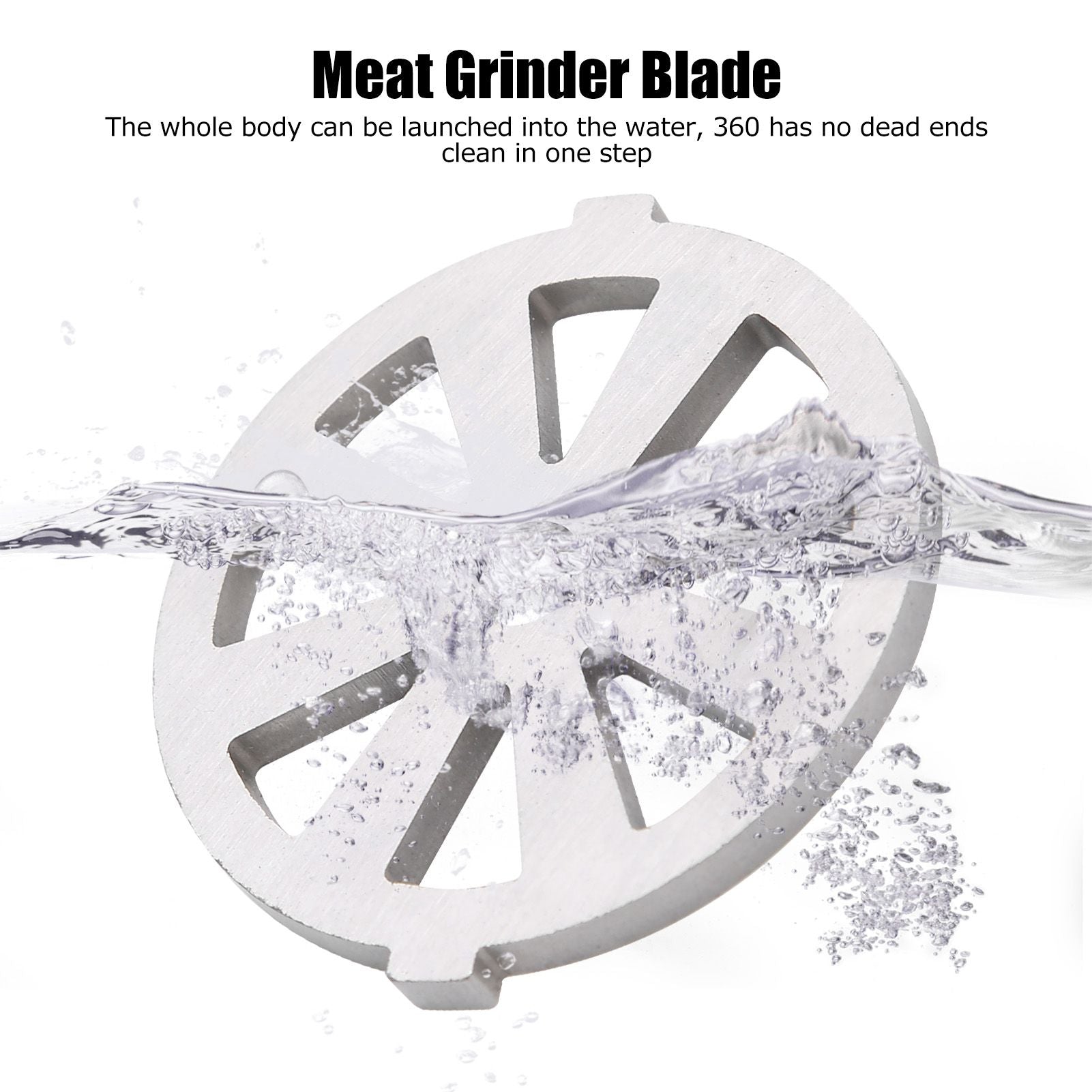 2pcs Meat Grinder Blade 304 Stainless Steel Cutting Plate 7mm/0.3in ID for 5#/B Type Meat Grinder(8 Holes Knife Plate )