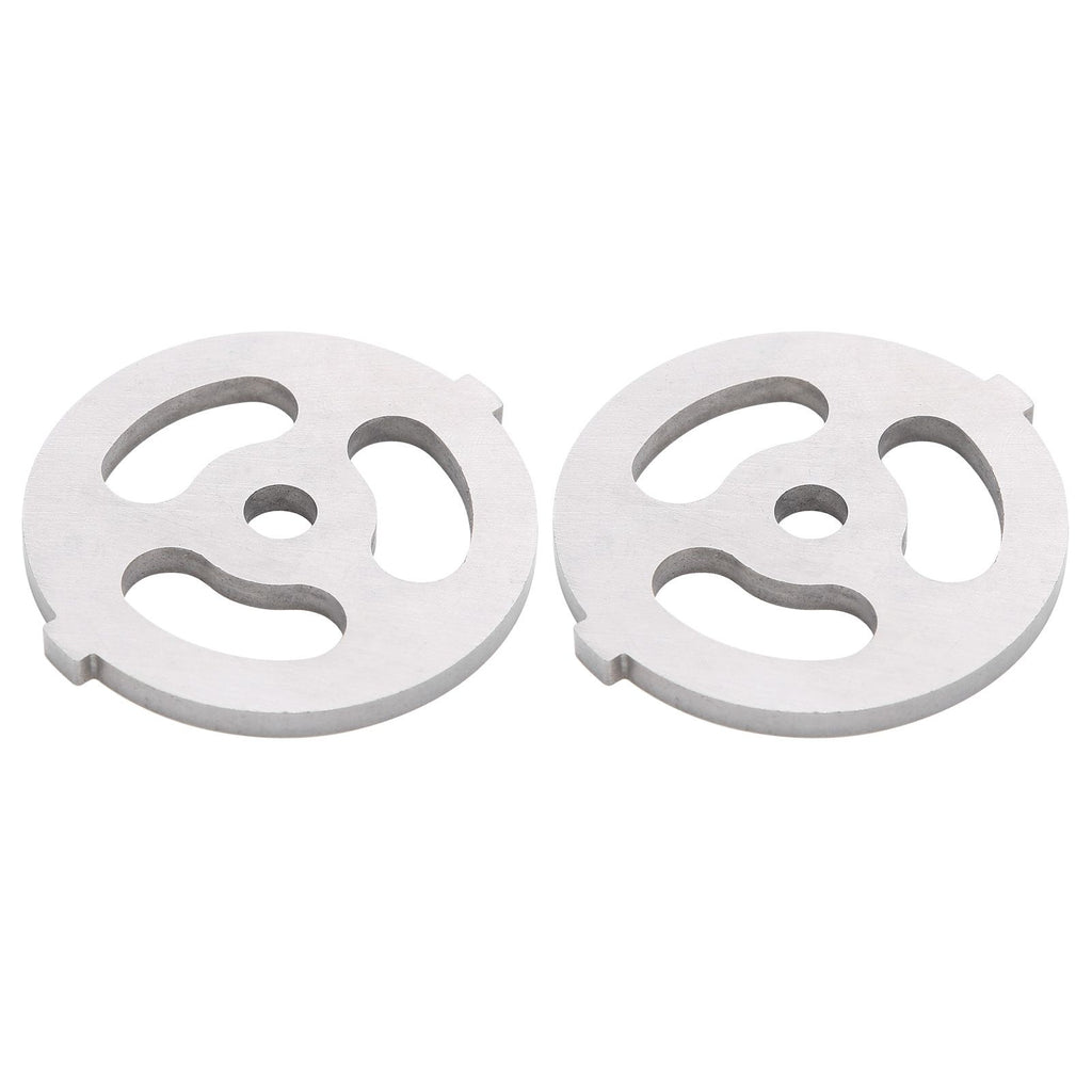 2pcs Meat Grinder Blade 304 Stainless Steel Cutting Plate 7mm/0.3in ID for 5#/B Type Meat Grinder(3 Holes Knife Plate )