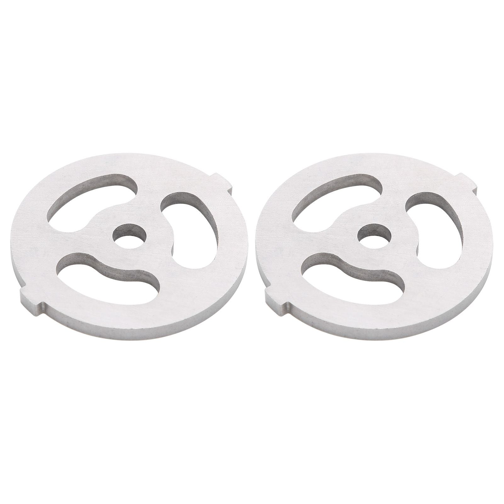 2pcs Meat Grinder Blade 304 Stainless Steel Cutting Plate 7mm/0.3in ID for 5#/B Type Meat Grinder(3 Holes Knife Plate )