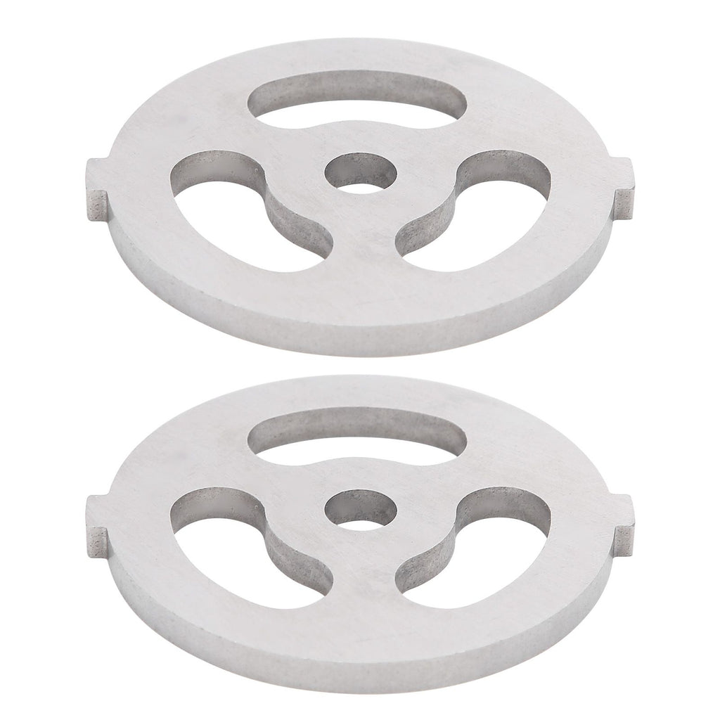 2pcs Meat Grinder Blade 304 Stainless Steel Cutting Plate 7mm/0.3in ID for 5#/B Type Meat Grinder(3 Holes Knife Plate )