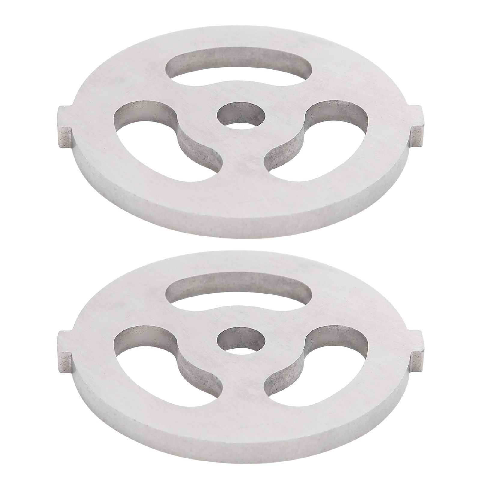 2pcs Meat Grinder Blade 304 Stainless Steel Cutting Plate 7mm/0.3in ID for 5#/B Type Meat Grinder(3 Holes Knife Plate )