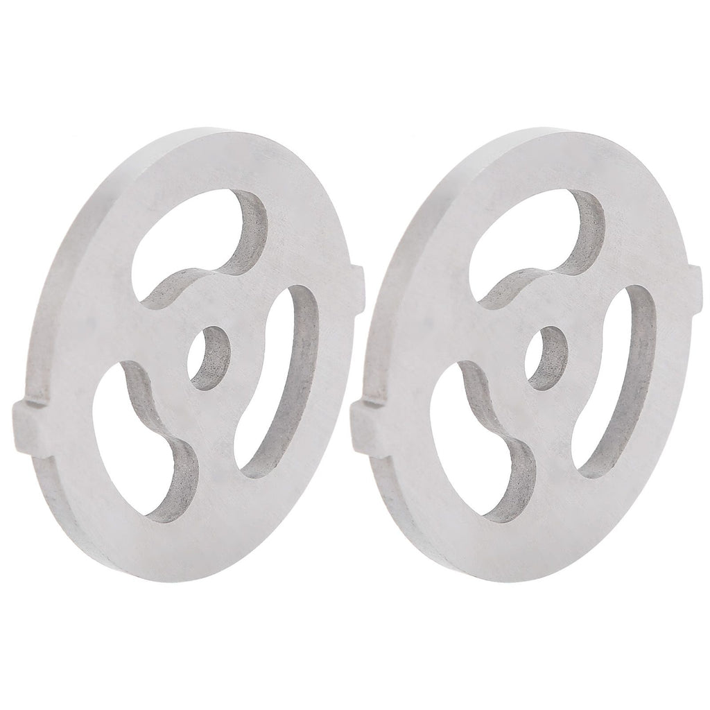 2pcs Meat Grinder Blade 304 Stainless Steel Cutting Plate 7mm/0.3in ID for 5#/B Type Meat Grinder(3 Holes Knife Plate )