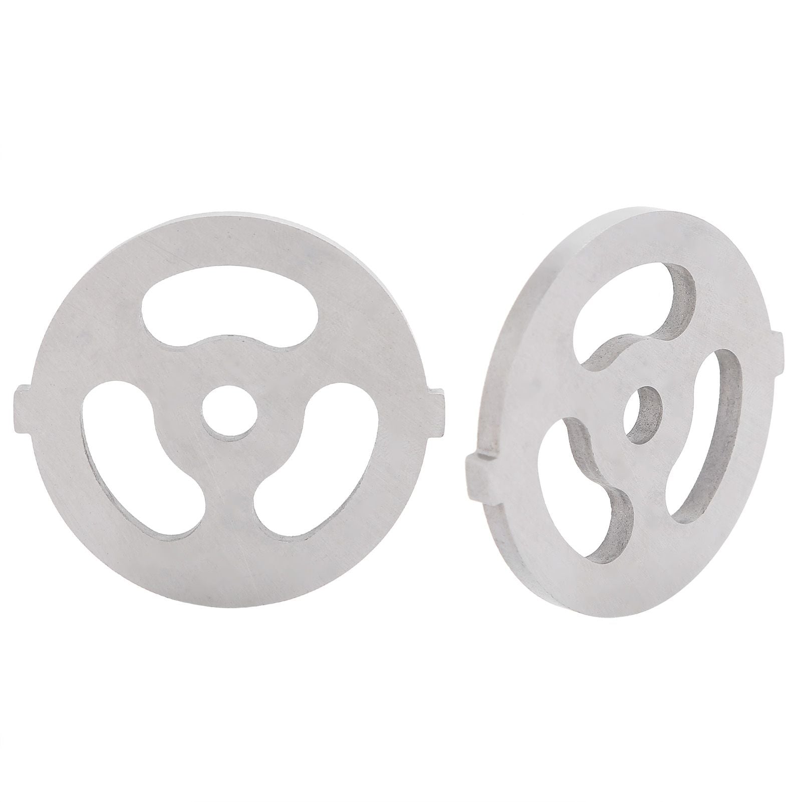 2pcs Meat Grinder Blade 304 Stainless Steel Cutting Plate 7mm/0.3in ID for 5#/B Type Meat Grinder(3 Holes Knife Plate )