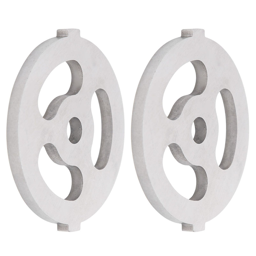 2pcs Meat Grinder Blade 304 Stainless Steel Cutting Plate 7mm/0.3in ID for 5#/B Type Meat Grinder(3 Holes Knife Plate )