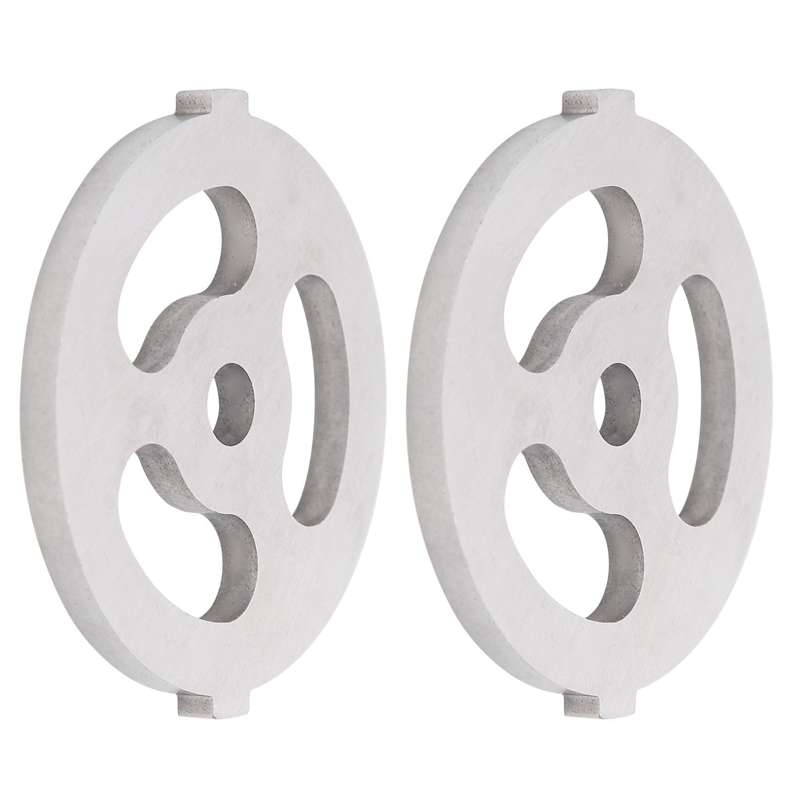 2pcs Meat Grinder Blade 304 Stainless Steel Cutting Plate 7mm/0.3in ID for 5#/B Type Meat Grinder(3 Holes Knife Plate )