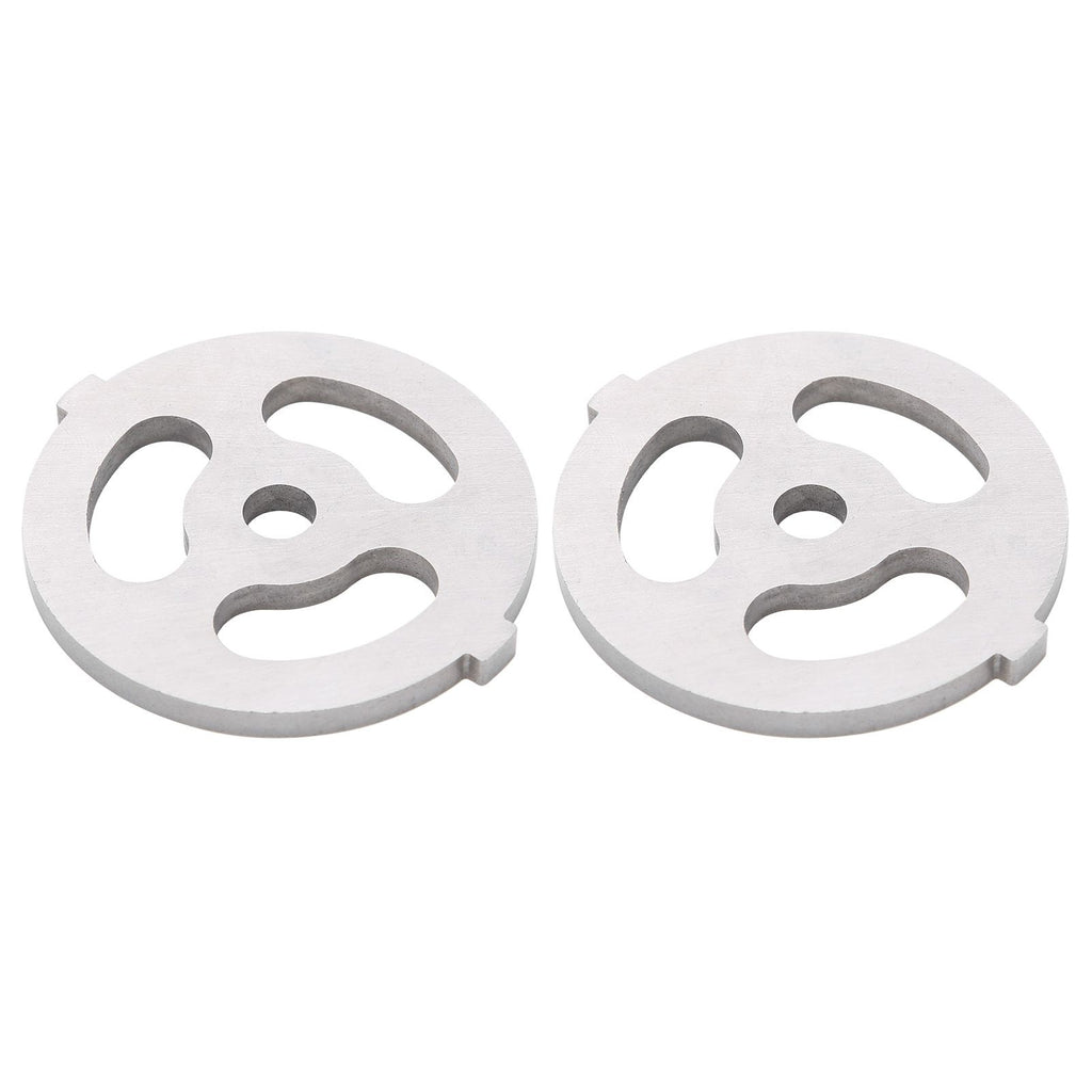 2pcs Meat Grinder Blade 304 Stainless Steel Cutting Plate 7mm/0.3in ID for 5#/B Type Meat Grinder(3 Holes Knife Plate )