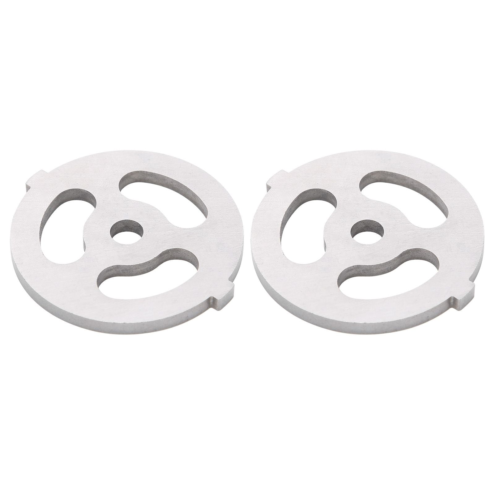 2pcs Meat Grinder Blade 304 Stainless Steel Cutting Plate 7mm/0.3in ID for 5#/B Type Meat Grinder(3 Holes Knife Plate )