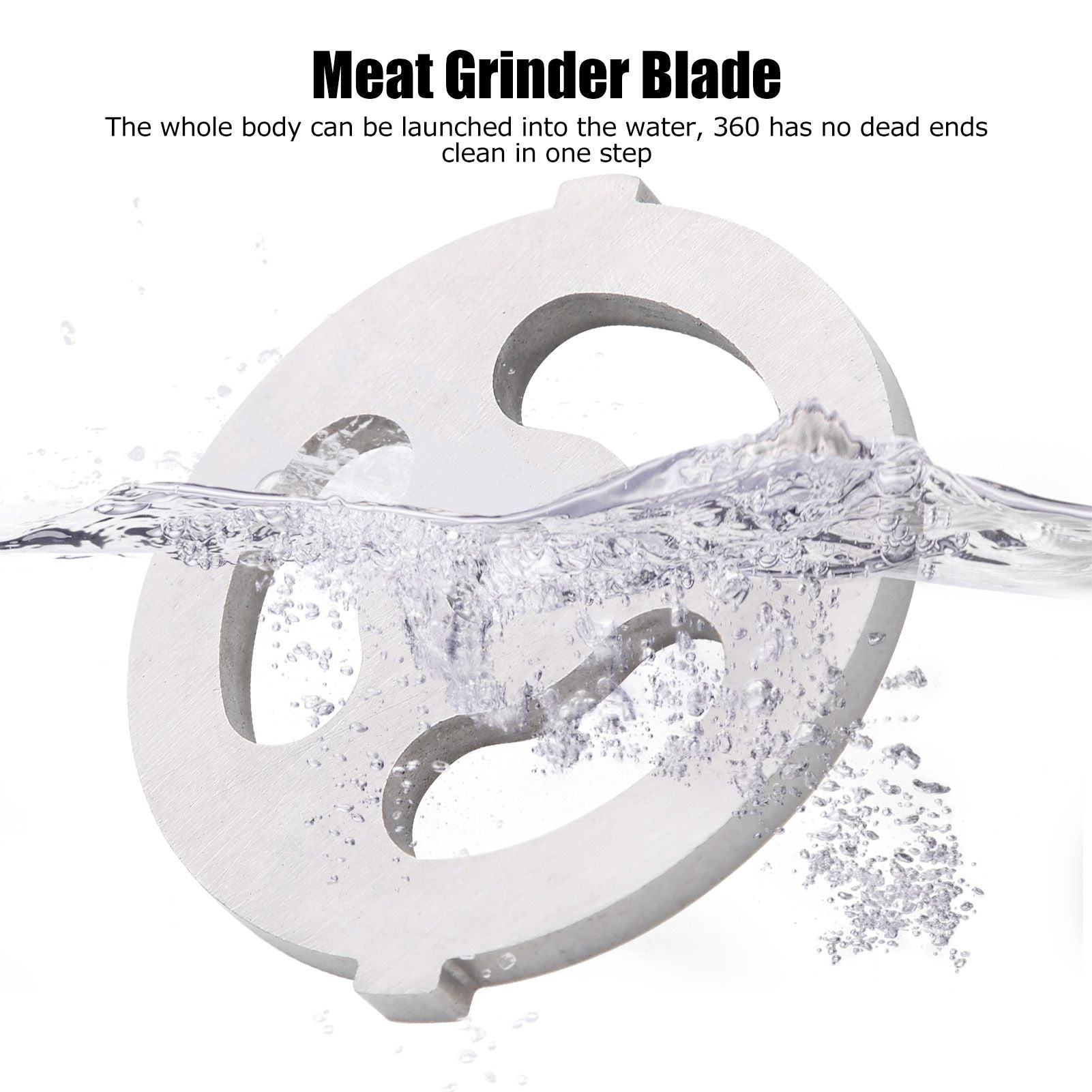 2pcs Meat Grinder Blade 304 Stainless Steel Cutting Plate 7mm/0.3in ID for 5#/B Type Meat Grinder(3 Holes Knife Plate )
