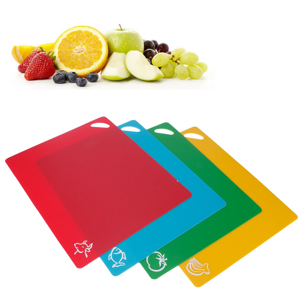 4pcs PP Flexible Kitchen Cutting Board Non Slip Cutting Board for Vegetable Meat 1.2mm