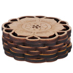 6Pcs/Set Teacup Mat Bamboo Coaster Heat Insulated Cup Pad Drinkware Tabletop AccessoryFlower Bud Type