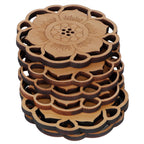 6Pcs/Set Teacup Mat Bamboo Coaster Heat Insulated Cup Pad Drinkware Tabletop AccessoryFlower Bud Type
