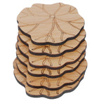 6Pcs/Set Teacup Mat Bamboo Coaster Heat Insulated Cup Pad Drinkware Tabletop AccessoryLotus Leaf Type