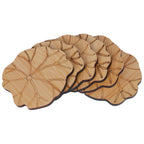 6Pcs/Set Teacup Mat Bamboo Coaster Heat Insulated Cup Pad Drinkware Tabletop AccessoryLotus Leaf Type