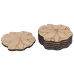 6Pcs/Set Teacup Mat Bamboo Coaster Heat Insulated Cup Pad Drinkware Tabletop AccessoryLotus Leaf Type