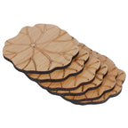 6Pcs/Set Teacup Mat Bamboo Coaster Heat Insulated Cup Pad Drinkware Tabletop AccessoryLotus Leaf Type