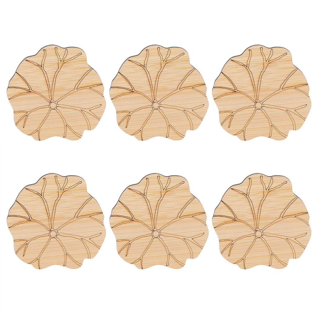6Pcs/Set Teacup Mat Bamboo Coaster Heat Insulated Cup Pad Drinkware Tabletop AccessoryLotus Leaf Type