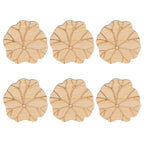 6Pcs/Set Teacup Mat Bamboo Coaster Heat Insulated Cup Pad Drinkware Tabletop AccessoryLotus Leaf Type