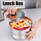 Lunch Box Portable 304 Stainless Steel Food Storage Container for School Picnic Camping1600ml