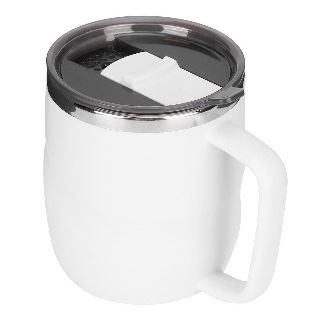 400ml Coffee Mug Stainless Steel Anti Scalding Water Cup with Lid for Home Office Wonderful Gift(White )