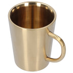340ml 304 Stainless Steel Beer Mug Coffee Water Cup with Handgrip Double Wall DrinkwareGold