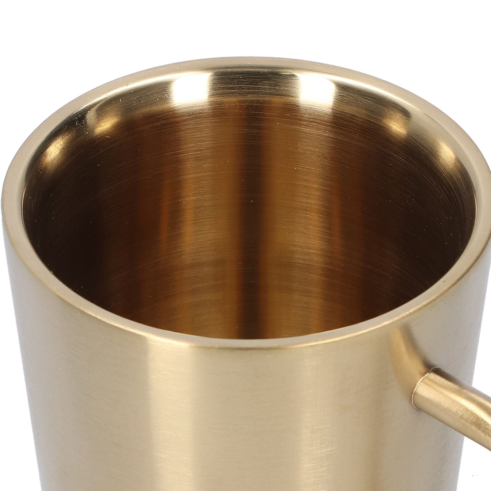 340ml 304 Stainless Steel Beer Mug Coffee Water Cup with Handgrip Double Wall DrinkwareGold