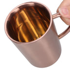 340ml 304 Stainless Steel Beer Mug Coffee Water Cup with Handgrip Double Wall DrinkwareRose Gold