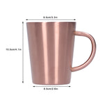 340ml 304 Stainless Steel Beer Mug Coffee Water Cup with Handgrip Double Wall DrinkwareRose Gold