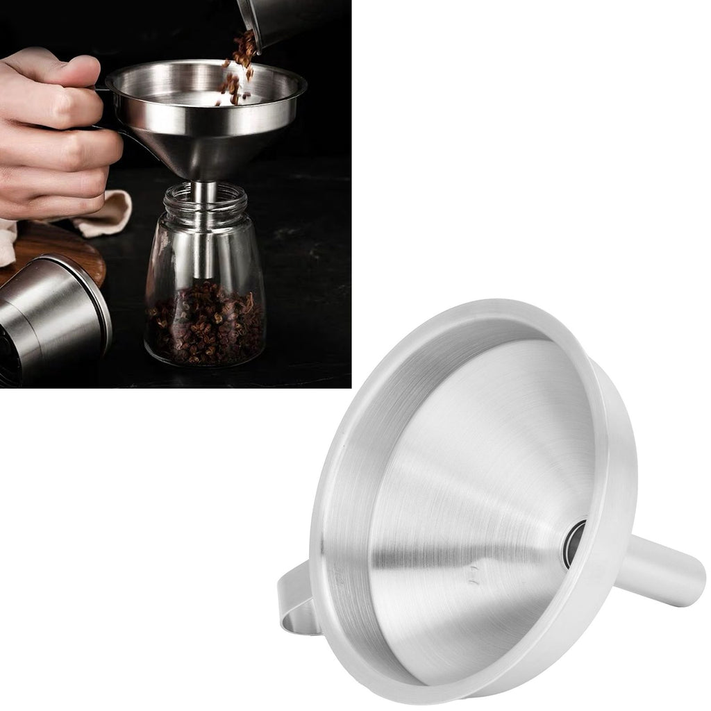 304 Stainless Steel Filling Funnel Separatory Oil Beer Coffee Water Liquid Funnel Kitchen ToolMedium Size 13cm