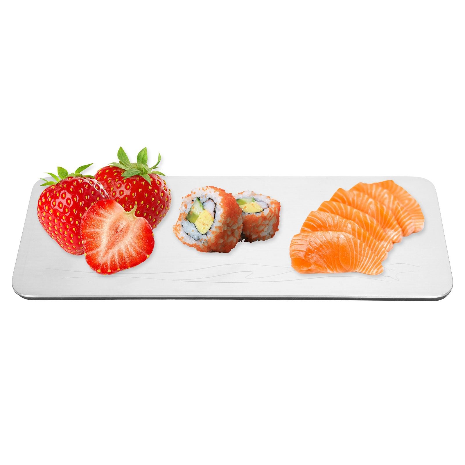 304 Stainless Steel Rectangle Sushi Plate Snacks Fruit Desserts Tray Serving Dish Home SuppliesM