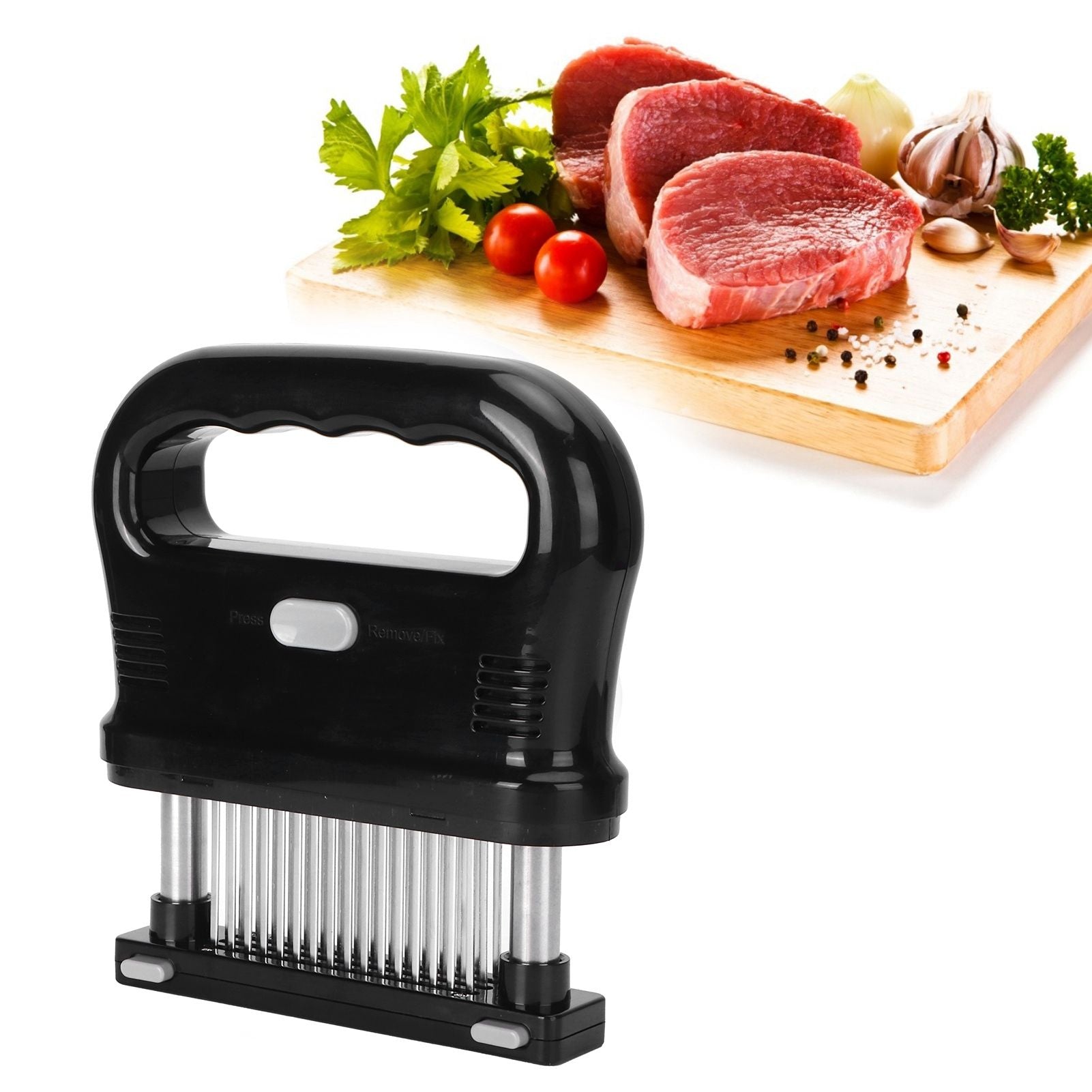 Detachable Meat Tenderizer Tool with 48 Needles Meat Hammer for Chicken Pork Steak Beef