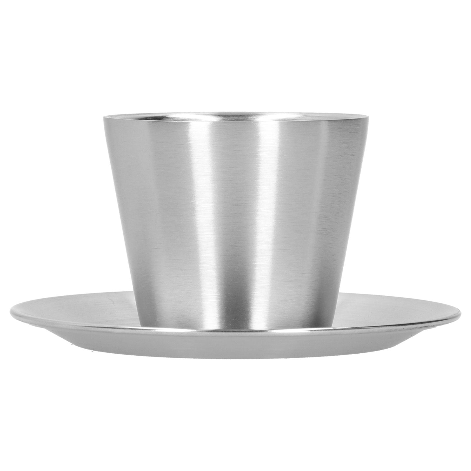 Stainless Steel Coffee Cup Set Double Walled Coffee Mug with Saucer Tea Mug Drinkware