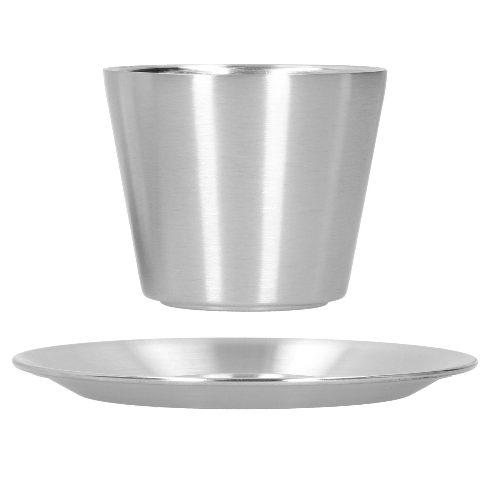 Stainless Steel Coffee Cup Set Double Walled Coffee Mug with Saucer Tea Mug Drinkware