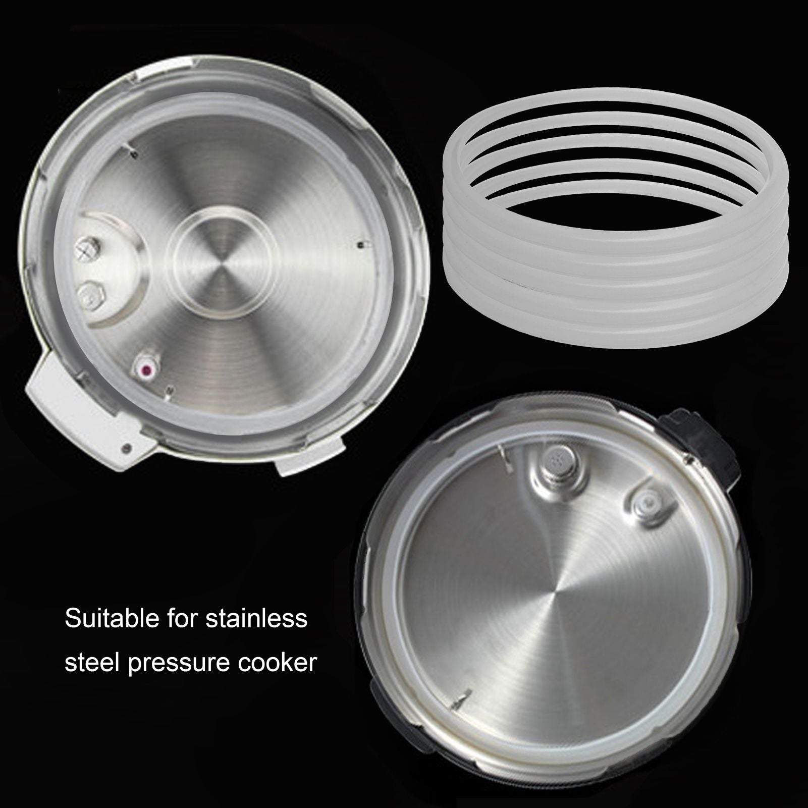 5pcs Pressure Cooker Sealing Ring Clear Universal Stainless Steel Pressure Cooker Gaskets O Ring22cm
