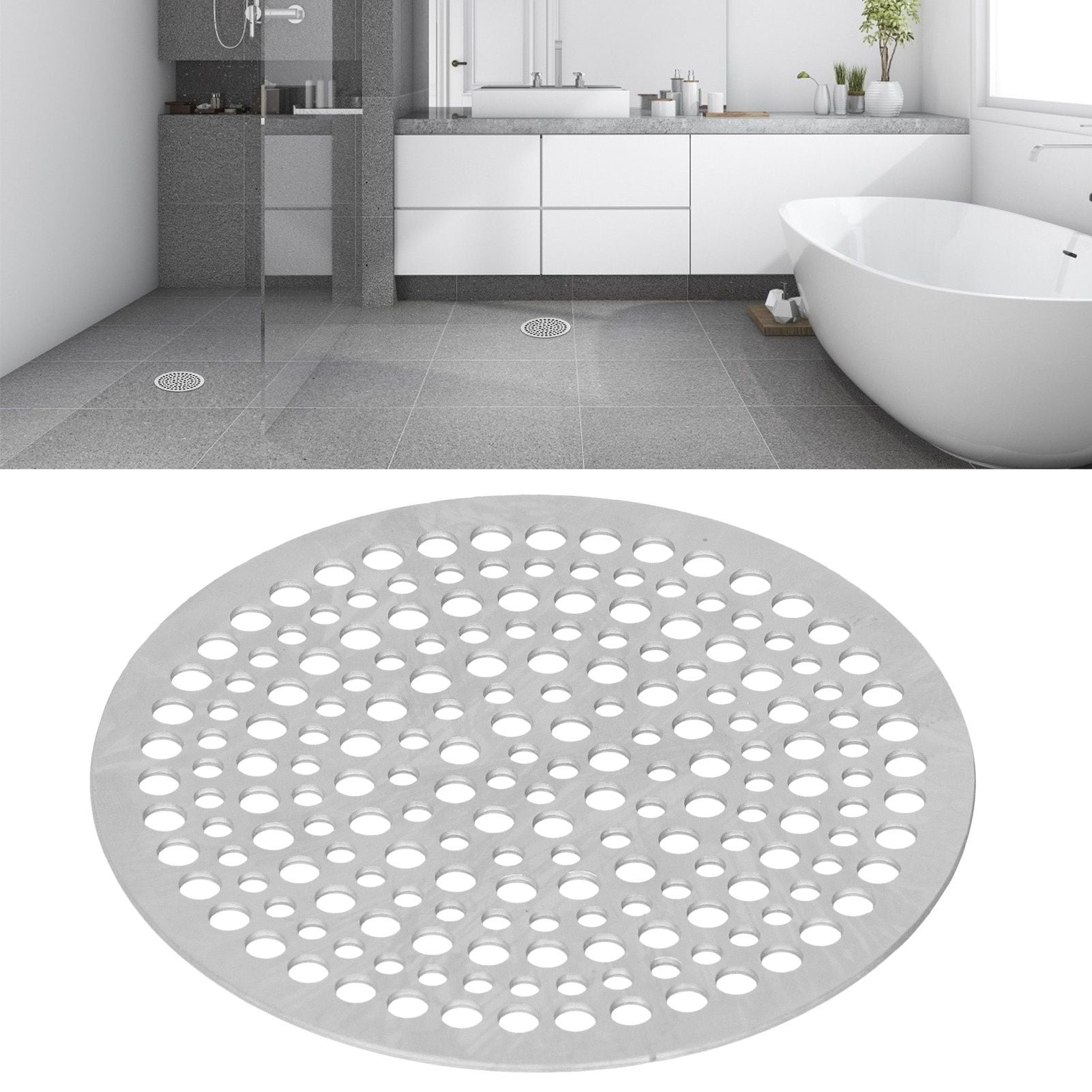 Floor Drain Filter Stainless Steel Round Drainage Shower Strainer Mesh Piece Anti Blocking(82mm )
