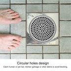 Floor Drain Filter Stainless Steel Round Drainage Shower Strainer Mesh Piece Anti Blocking(82mm )