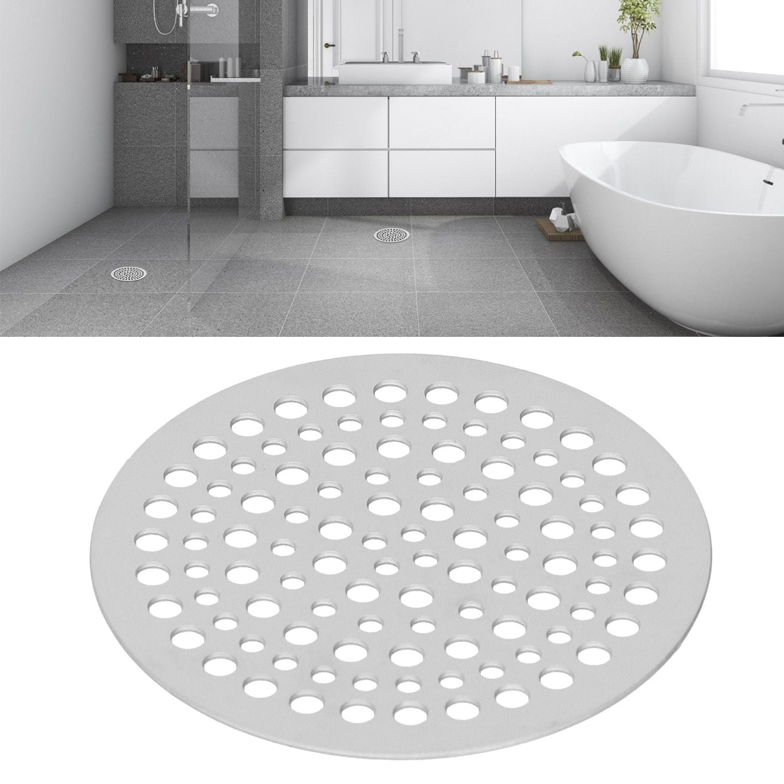 Floor Drain Filter Stainless Steel Round Drainage Shower Strainer Mesh Piece Anti Blocking(68mm )
